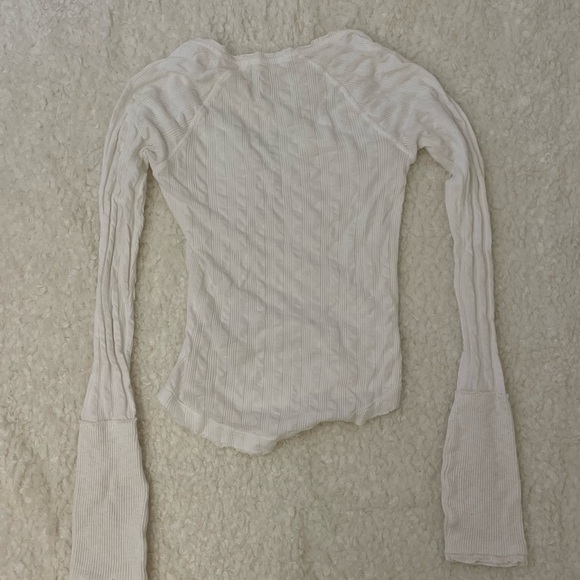 We The Free Cream Ribbed Button-Front Top - Picture 5 of 5